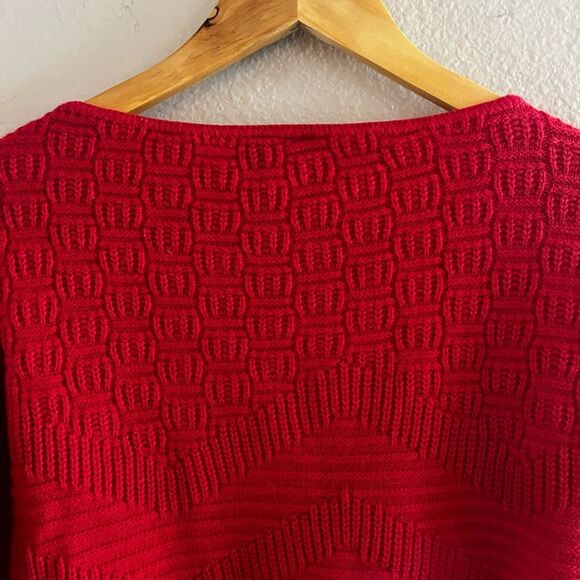 Vintage Keneth‎ Too! SZ S/M Red Crew Neck Sweater Classic Knit 80s - Picture 13 of 16